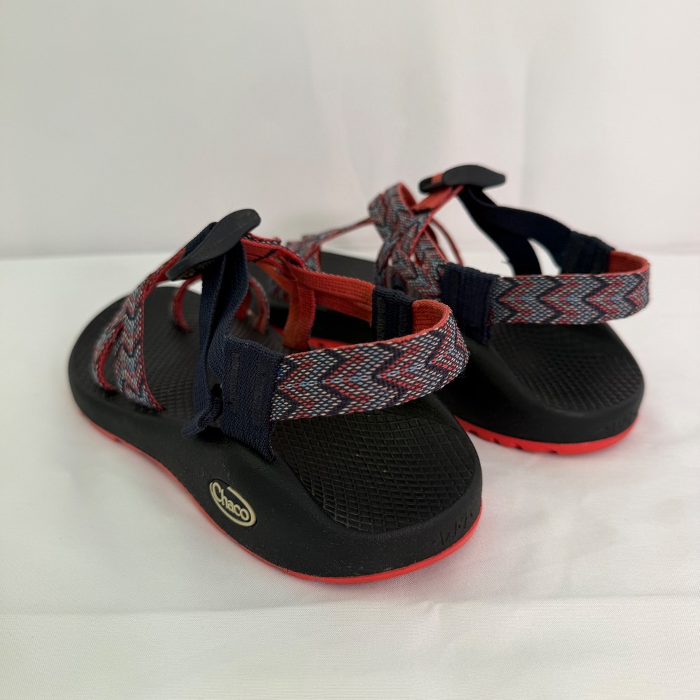 Chaco Z Cloud 2 Sandals Navy Red Chevron Double Strap Toe Loop Womens 8 - Picture 10 of 14